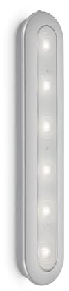 BRILONER - LED Schrankbeleuchtung, ohne bohren und Stromanschluss, inkl. 6x AA, Timer, Dauerlicht, Push light, Unterbauleuchte, Schranklicht, Schranklampe Küche, 30,5 cm, Silberfarbig
