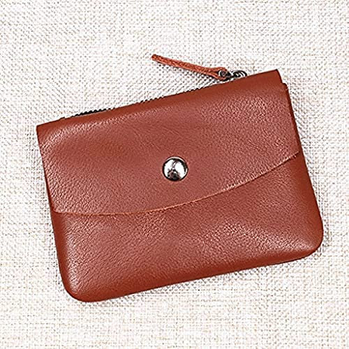 LIOONS Portemonnaie Damen-Leder-Geldbörse, schmaler Mini-Kartenhalter, Unisex-Geldbörsen mit Münzfach mit Reißverschluss Geldbörse