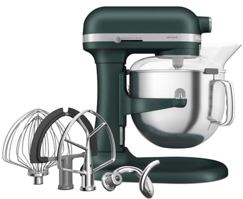 KitchenAid Artisan Küchenmaschine Schüsselheber 6,6L Pebbled Palm | Knetet, rührt und schlägt große Mengen für die ganze Familie; klassische Kurven und robuste Ganzmetall-Konstruktion