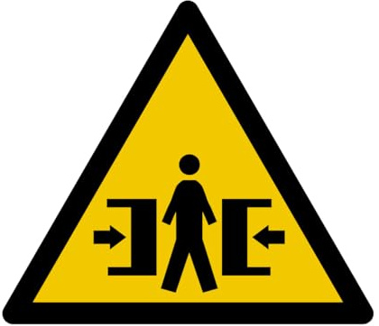 W223 - Achtung Quetschgefahr - Warnschild - Maße wählbar - Norm ISO 7010
