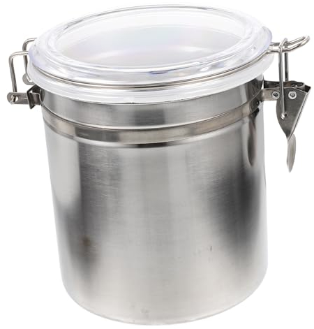 Zerodeko Stainless Steel Sealed Jar for Storage Multi-function Bean Canister Kitchen Office Use Airtight Coffee Bean Container Household Storage Canister