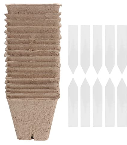 Milisten 40St quadratischer Zellstoff-Pflanzer Pflanzen-Startertabletts Sämlingsschalen Torf Mini-Töpfe Anlage Zellstoff Blumentopf Pflanztopf für den Garten Tasse Keimtopf