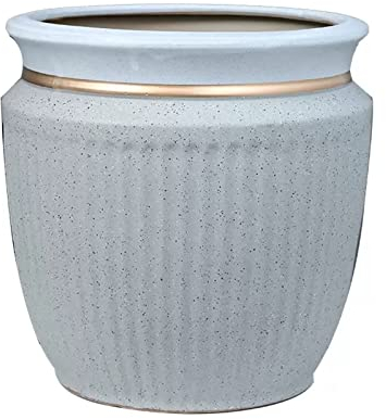 LIBANGRONG-888 Pflanztöpfe Dekorative Blumentöpfe Keramik Pflanzgefäß mit Drainage, Garten Runder Pflanztopf für Außen und Innen, Hoher Pflanzgefäß Pflanzgefäß Blumenübertopf (Größe: 39 cm)