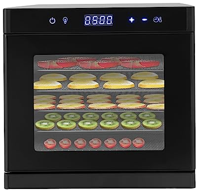 vinnyooc Déshydrateur 220V 700W Déshydrateur Alimentaire Machine À SéCher Les Fruits Déshydrateur De Légumes Sechoir A Viande Acier Inoxydable Avec 6 Plateaux Temperaturbereich 35-75℃