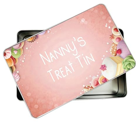 allaboutthebump Personalised Pink Sweet Biscuit Cookie Treat Tin for Mum | Nanny | Aunty (19.5cm x 12.5cm x 5.5cm) [Ideal Christmas, Mothers Day or Birthday Gift Present] Bits and Bobs