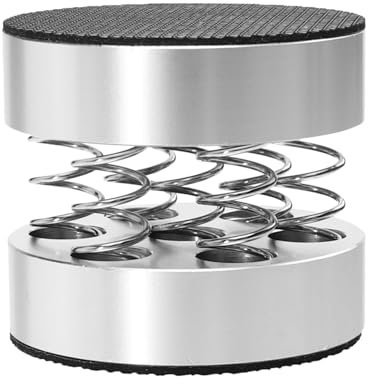 Artibetter Anti Vibration Amplifier Feet Pads Silver 40x44mm Aluminum Alloy Spring Shock Absorption Cushions for Audio Equipment and Home Appliances