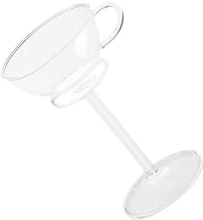 MAGICLULU Copa de Cristal para Beber de 140 Ml Pie Alto, Diseño Creativo y Color Transparente, Copa Decorativa para Fiesta y Bar, Taza de Vidrio Individual para Bebidas