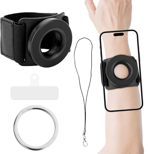 Magnetische Handyhalterung fürs Handgelenk, 360 Grad Drehbar Armband Handyhalter Handyhalterung zum Laufen Kompatibel mit iPhone 16 Pro Max 15 14 13 12 und Android