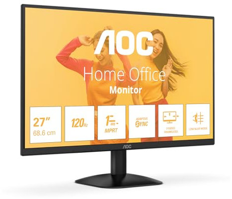 AOC 27B35HM - 27 Full HD-skärm, 120Hz, 1ms, Adaptiv synkronisering, svagt blått ljus, Vvesa-fäste, lutningsstativ (1920x1080, 100 Hz, 1x D-Sub, 1x HDMI 1.4)