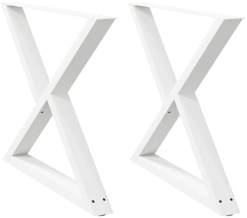 vidaXL Esstischbeine 2 Stück Weiß 90x(72-73,3) cm Stahl