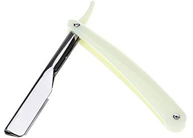 IWOWHERO Chic Straight Barber Edge Metall Rasiermesser Manuell Herren Vintage Rasierer Schwarz Bartpflege Nassrasur Ohne Klingen