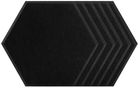 AMENGJ Filz Memoboards Set sechseckig 6 Stück Sechseck Polyester Wandpaneele Schallschutz Schallschutz Selbstklebende Akustikpaneele Büro Esports Zimmer Wanddekoration(Black,Small Hexagon)