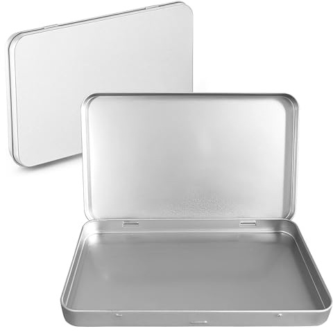Cosswe Metalldöschen Blechdose 2 Stück Kleine Metalldosen Metall Boxen Mini Tragbare Metalldosen Mini Rechteckige Aufbewahrungsbox mit Deckel für Münzen Süßigkeiten Schmuck Schlüssel Home Organizer