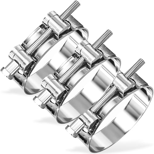 Jyvex 3 Stück Gelenkbolzenschelle Edelstahl 304 für Rohre 80-85mm, Schlauchschellen Pool Edelstahl Spannbackenschelle Universell für Auspuffrohr, Auspuffschelle Gelenkbolzenschellen für Schellen