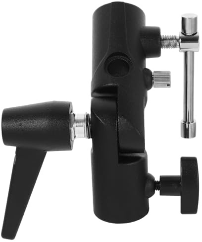 UKCOCO Soporte para Flash Fotográfico de Aluminio H Tipo Abrazadera Giratoria para Paraguas Compatible con Trípode Externo y Accesorios de Fotografía