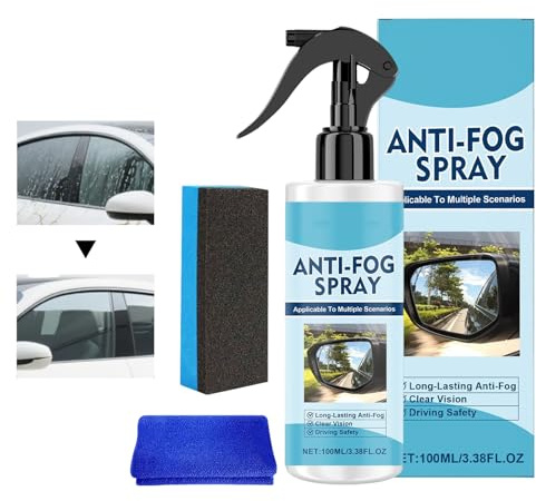 Antiempañamiento – Spray antivaho para parabrisas, limpiador de cristales resistente a la lluvia, kit de líquido anticongelante, en el cuarto de baño para espejos de gafas, cuidado de