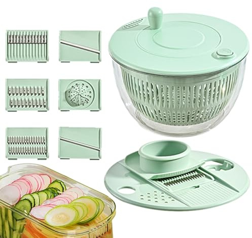 Chopper, Salad Spinner, Pump Salad Spinner, Large, Washer Dryer Worktop - Multifunctional Kitchen Device, Transparent Washer and Dryer Worktop, Pump Spinner, Versatile