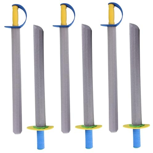 Xoeryoy Épée en Mousse pour Enfants, 6 pièces, 21 Couteaux en Mousse EVA, Jouet, 2 Styles, Doux et sûr pour garçons et Filles, poignée de Couleur aléatoire