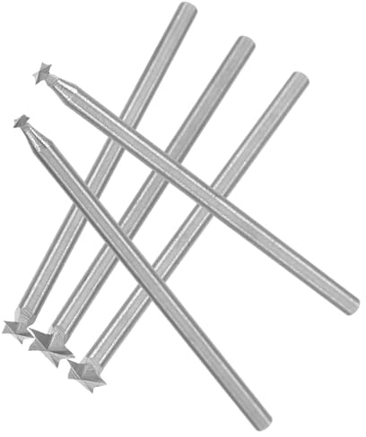 GARVALON Set 5 Punte per Incisione Elettrica Legno, Scalpelli per Intaglio, Testine Rotanti ad Alta Velocità in Metallo, Utensili per Modellismo e Lavorazione Artigianale