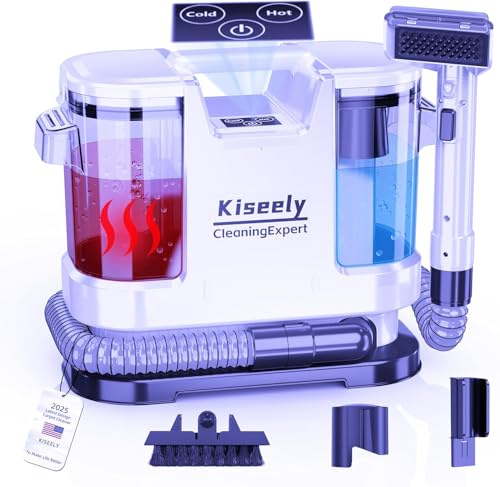 Aspiradora Agua Tapiceria Limpiador, con calentamiento instantáneo, 600W potente succión y limpieza profunda para alfombras, sofás, coches y mascotas (WB2)