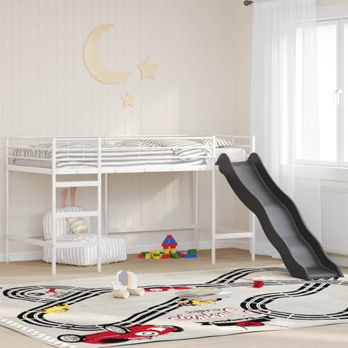 Lumanois Letto Loft per con Scivolo Bianco e Antracite,Mobili,Letti e telai per Letti,29.4kg-42020781