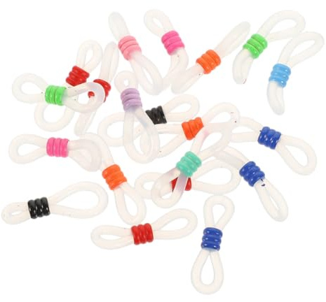 TOVINANNA 40pcs Anti-Slip Adjustable Clasp Eyeglass Chain Attachments Spectacle Chain Ends Silicone Metal for Necklaces, Glasses, DIY Jewellery Making Random Color
