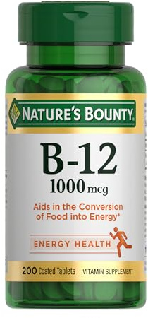Nature's Bounty Vitamin B12 1000 mcg Supplements, Supports Energy Metabolism, 200 Ct