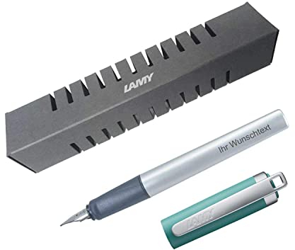 Lamy Füllfederhalter nexx M, Modell 94, Farbe opal green, Feder B, inkl. Laser-Gravur