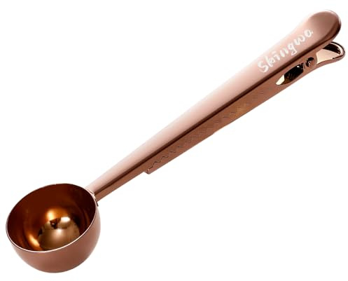 Roségoldener Kaffeelöffel mit Beutelclip, multifunktionaler Milchpulver-Messlöffel, 20 ml