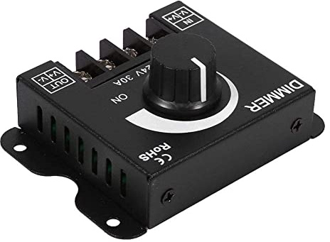 12V-24V 30A Dimmer per striscia luminosa LED, Regolatore dimmer per interruttore a led Operazione manuale Regolatore di regolazione digitale PWM in metallo per luce di striscia Colore singolo