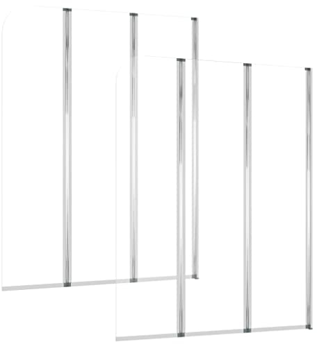 vidaXL 2X Mamparas de Ducha Templado Transparente Baño Paneles Plegables Cristal Accesorios de Bañera Apertura Central 104x130 cm Vidrio