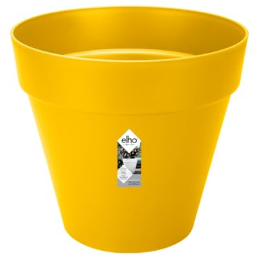 Elho Loft Urban Round 50 - Vasi per Piante da Esterno - Ø 48.5 x H 44.5 cm - Giallo/Ochre