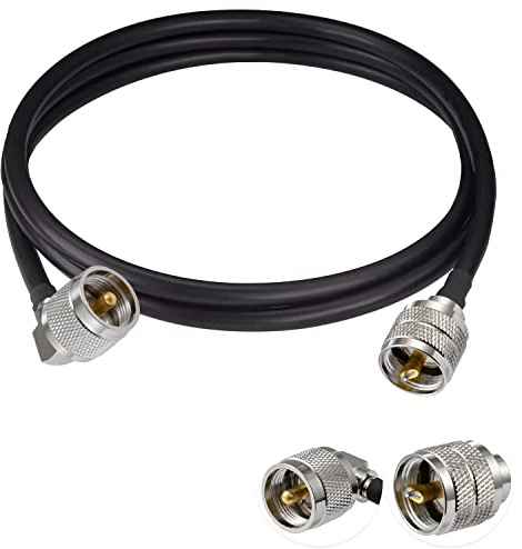 Vecys Jumper UHF Maschio PL-259 a UHF Maschio PL-259 Cavo Coassiale Digitale a Bassa Perdita ad Angolo Retto RG58 3FT/1M per Walkie Talkie HAM & CB Radio SWR Meter Antenna Analyzer