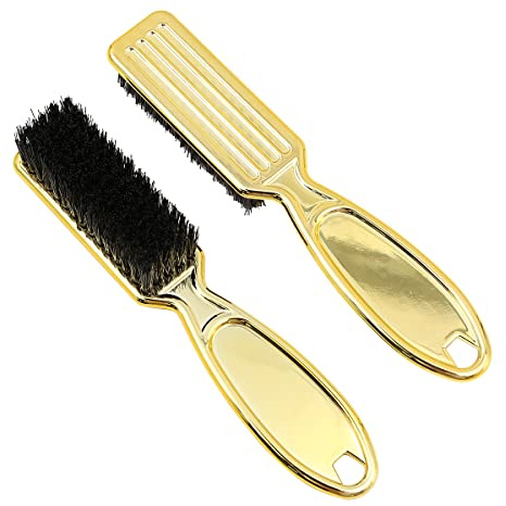 Namvo 2-teilige Nacken-Staubbürste, Salon-Friseur-Gesichts-Staubwedel-Friseur-Haarschnitt-Kehrbürste zum Reinigen des Haarschneidens