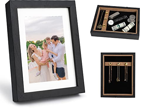 Livebe Umleitungssafe für Bilderrahmen, Mini-Safe mit verstecktem Geheimfach zur Aufbewahrung von Geld, Bargeld, Schmuck oder Kräutern, Sicherheitssafe für Zuhause (10,2 x 15,2 cm) (schwarz)