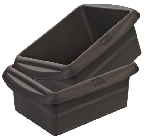 Lurch 585011 FlexiForm Batzen 2 er Set / 2 Brotbackformen Kastenformen aus 100% BPA-freiem Platin Silikon, 14,5 x 10,5 cm, braun