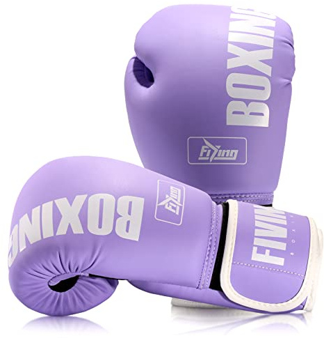FIVING Pro Style Boxing Gloves for Women, PU Leather, Training Muay Thai,Sparring,Fighting Kickboxing,Adult Heavy Punching Bag Gloves Mitts Focus Pad Workout for Ladies