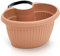 Pot Ovale en Plastique avec Une façade en Caoutchouc de 12-27 pour s'adapter aux gouttières Mesure 19x12x14 cm Volume de 2 litres pour l'extérieur Couleur Terre Cuite avec Un Design Moderne
