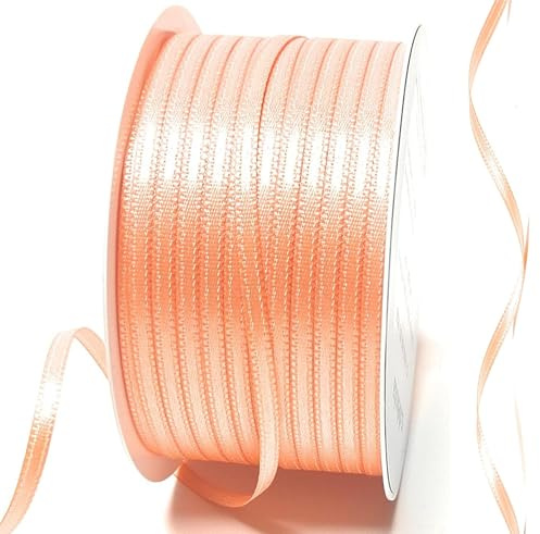 s.dekoda Satinband 50m x 3mm Apricot Schleifenband Dekoband Satin