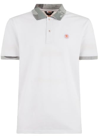 cape horn Herren-Poloshirt aus gefärbtem Piqué, 100 % Baumwolle, Art.41056 Cailin, 000 Weiß, Small