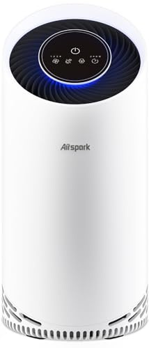 Airspark Air Purifiers for Home Large Room Up to 1375 ft², 4-in-1 True HEPA Air Purifier for Pets Hair Dander Pollen Smoke Cooking Pet Smell. CADR 187 m³/h, Air Cleaner for Bedroom Nursery Living Room | 22dB Sleep Mode, Air Cleaner for Smoke Dust Pollen Daner Pet Hair Odor Eliminator with Night Light & Timer