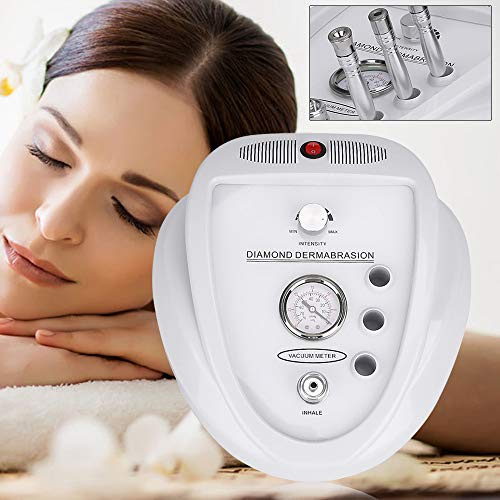 Diamant Microdermabrasion Gerät, 3 in 1 Professionelle Hautverjüngung Akne Faltenbehandlung Salonausstattung mit 9 Diamantspitzen für Salon Schönheit Zuhause