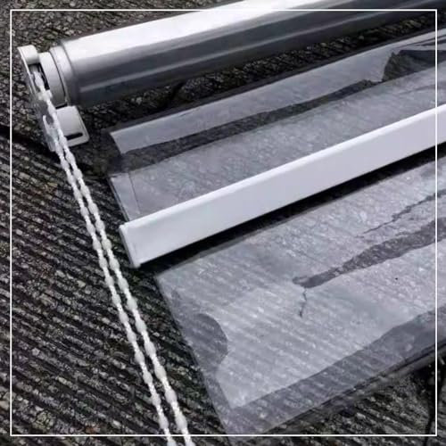 Tapparella Avvolgibile Pvc Trasparent,Tende a Rullo Oscurante Impermeabile,Tenda a Rullo Laterale per Esterni Interni,Cortina in Vinile Chiare ad Isolamento,Grande Antipioggia,W×H-70×180cm/27.6×70.9in