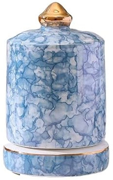 WAOCEO Zahnstocherspender Keramik Zahnstocher Behälter Marmorierung Zahnstocher Box Kann Barrel Hotel Restaurant Haushalt Zahnstocher Halter küchen Gadget (Color : Sapphire Grain)