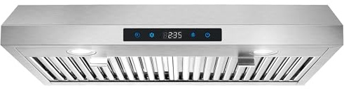 SNDOAS Range Hood 30 Inch Under Cabinet,Ductless Range Hoods with Touch Control,3-Venting Kitchen hood,Stainless Steel Vent Hood,Under Cabinet Range Hood 30 inch,Hood Vents for Kitchen 3 Speeds