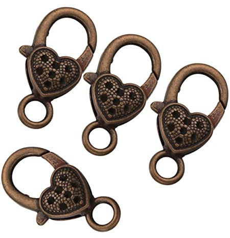 Operitacx 10St Herz Karabinerverschluss Schlüsselanhänger Drehverschluss Mini-Zubehör Schmuck Karabinerverschlüsse Klauenverschluss aus Legierung Schlüsselzubehör Liebe Hummerschere Roségold