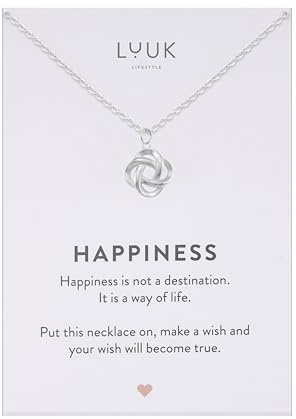 LUUK LIFESTYLE Elegante Damen Halskette mit Anhänger und Spruchkarte | Edelstahl, Wasserfest, Hypoallergen, Verstellbare 50cm Kette, Geschenkidee, Alltags Look, Modeaccessoire