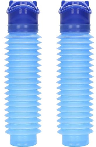 MOPHOEXII Urinoir d'urgence pour enfants et adultes, portable et réutilisable, urinoir rétractable pour voyage, camping, randonnée, embouteillage et file d'attente - 750 ml - Bleu