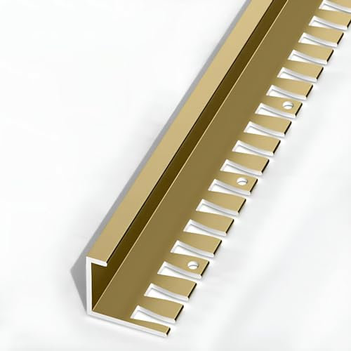 Fliesenabschlussleisten Aluminiumlegierung Fliesenschiene Lang 135CM*2 Stück Fugenprofil Für Laminat Mit Einer Einfasshöhe Von 8.5-18.5mm FüR Wohnzimmer, Balkon, Badezimmer(Gold,H:12.5MM)