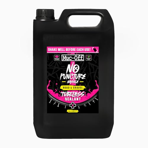 Muc-Off Road & Gravel Tubeless Sealant, 5 L – Sellador de Neumáticos Avanzado para Reparación de Rueda de Bicicleta - Sellador de Ruedas para Agujeros de hasta 7 mm